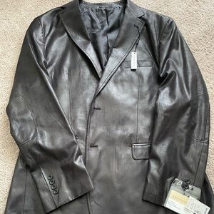 NWT mens leather blazer